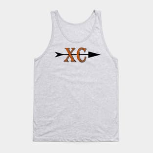 Cross Country Logo XC with an arrow in black and orange Tank Top